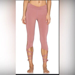 Free People Turnout Movement Leggings Ballet Core Tie Leg Mauve Small